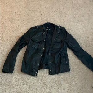 Black faux leather jacket